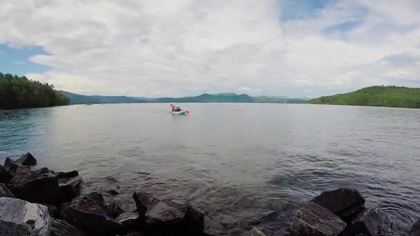 Molnigt Väder Scener Sjön Jocassee South Carolina — Stockvideo