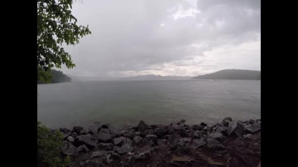 Nublado Tiempo Escenas Lago Jocassee Sur Carolina — Vídeo de stock