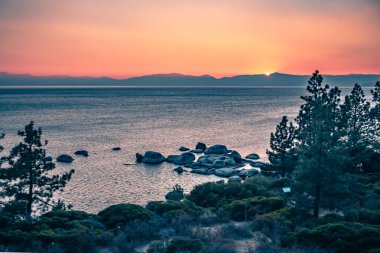 beautiful lake tahoe sunset  clipart