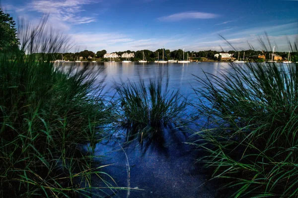 Puerto marítimo de Greenwich Bay Harbor en el este greenwich Rhode Island — Foto de Stock