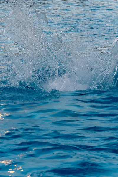 Salpicadura de agua mientras se nada en la piscina — Foto de Stock