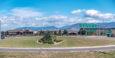 Bozeman montana airport and rocky mountains clipart