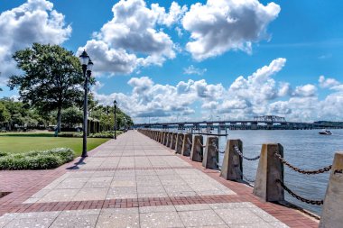 Güneşli bir günde Beaufort Güney Carolina şehir merkezinde.