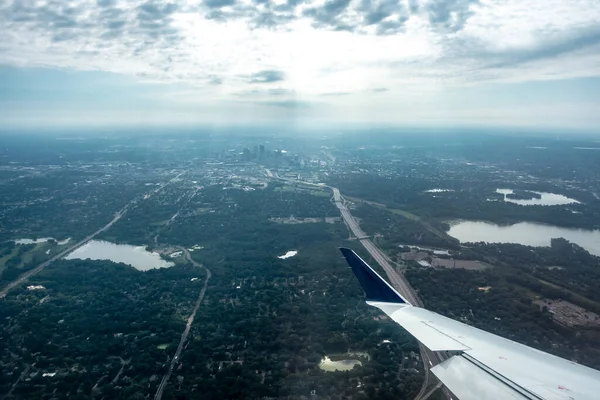 Por Encima Las Nubes Por Encima Minneapolis Minnesota Desde Avión — Foto de Stock