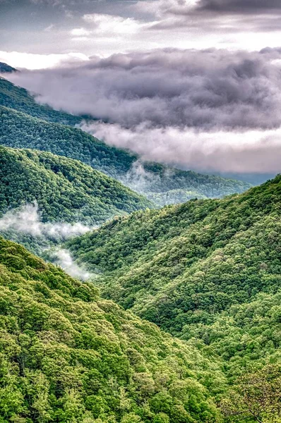 Tempo Primavera Cume Azul Montanhas Parkway — Fotografia de Stock