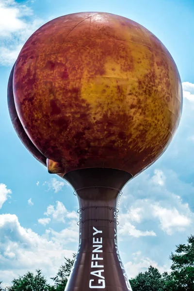 Peachoid Persika Vattentorn Gaffney South Carolina Längs Motorväg — Stockfoto