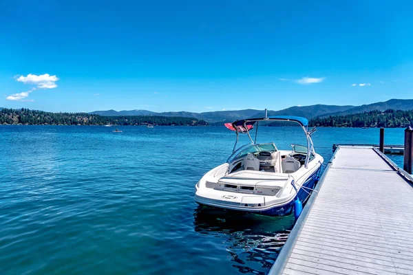 Boating Exploring Hayden Lake Idaho State Spokane Washington — Stock Photo, Image