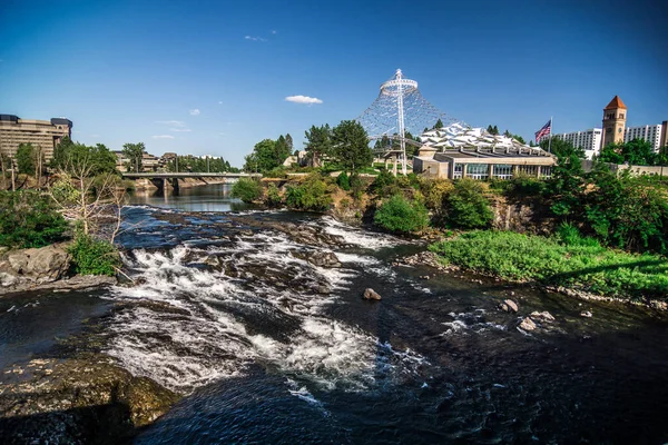 Spokane Washington Centrum Sceny Uliczne — Zdjęcie stockowe