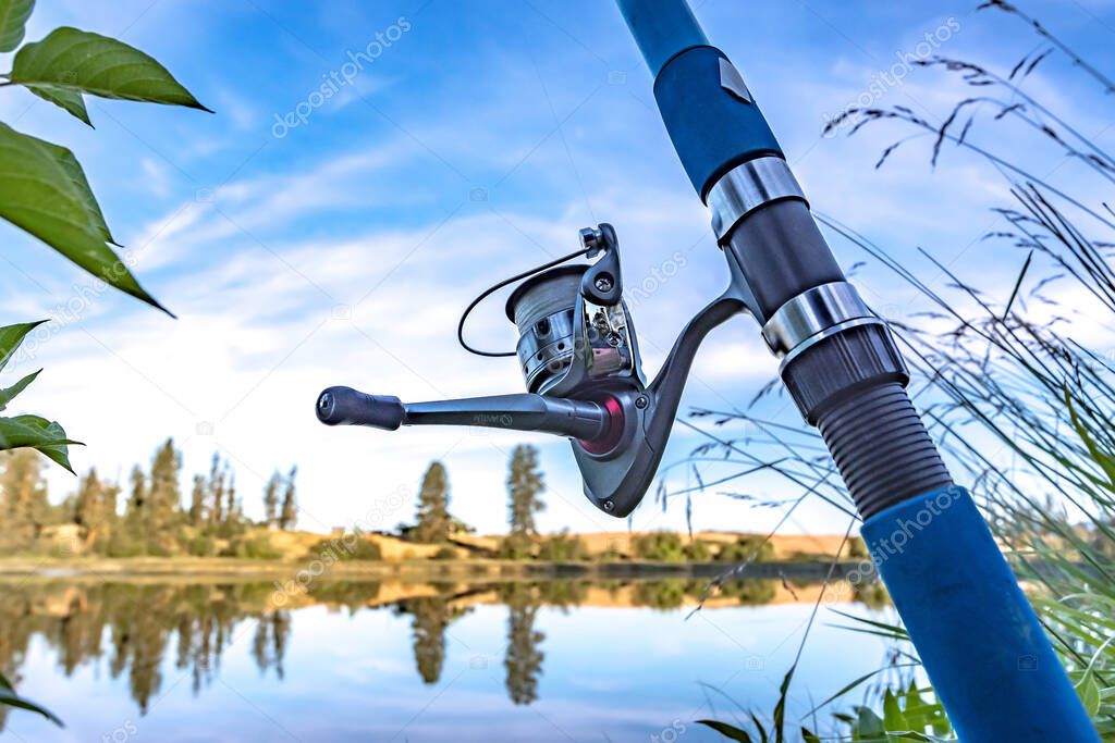 fishing on a small lake early morning