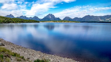 Jackson Gölü manzaralı Grand Teton Ulusal Parkı Wyoming