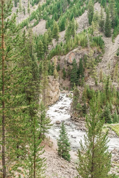 Vízesés Firehole Folyóban Firehole Kanyon Útnál — Stock Fotó