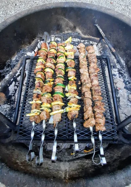 Rundvlees Kababs Grill Closeup — Stockfoto