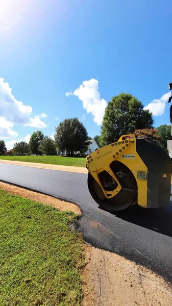 New Road Construction Subdivision Sunny Day — Stock Photo, Image