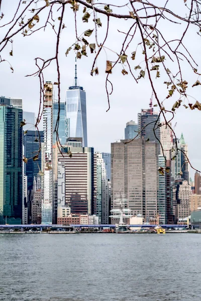 Nova Iorque Skyline Cidade Dia Nublado — Fotografia de Stock