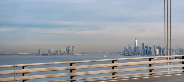 New York City Skyline Pochmurny Dzień — Zdjęcie stockowe