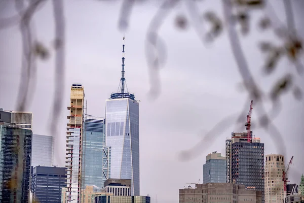 New York Skyline Een Bewolkte Dag — Stockfoto