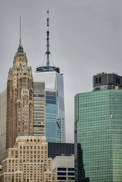 New York Skyline Een Bewolkte Dag — Stockfoto