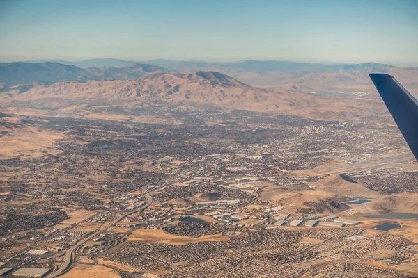 Luchtzicht Vanuit Vliegtuig Reno Nevada — Stockfoto