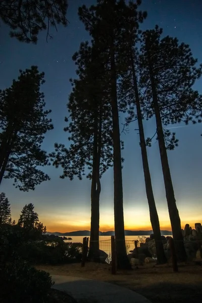 Meer Tahoe Zonsondergang Landschap Nevada Kant — Stockfoto