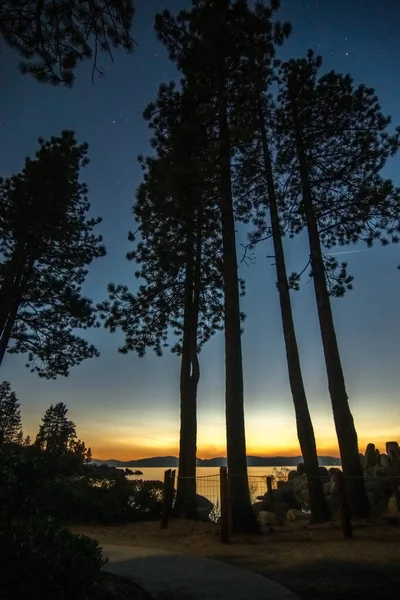 Lago Tahoe Pôr Sol Paisagem Nevada Lado — Fotografia de Stock