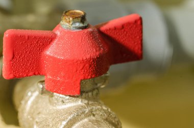 Açık kırmızı Vana su/vinç su için kapaklı