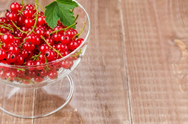 glass bowl full of red currant/glass bowl full of red currant. With copy space