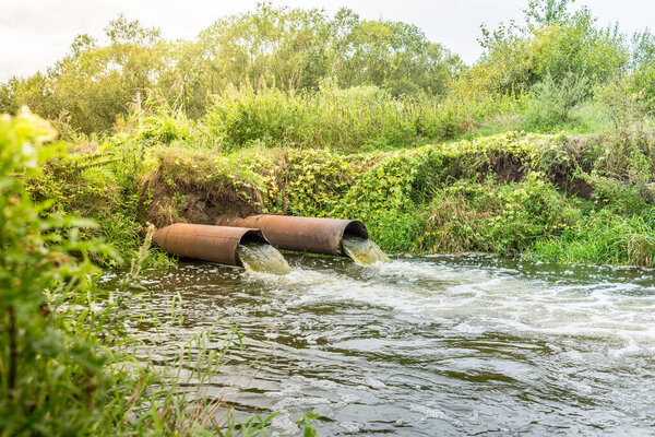 sewers clog the water in the lake/water flows out of the drain