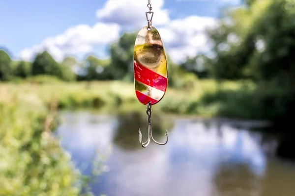 Brillo Para Pesca Cuelga Cebo Metálico Para Pesca Fondo Del — Foto de Stock