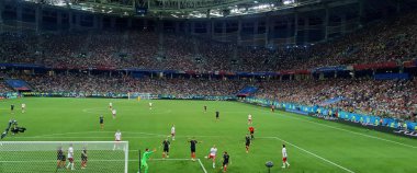 FIFA 2018 maç Hırvatistan-Danimarka stadyumda Nijniy Novgorod, Rusya Federasyonu. 01.07.2018