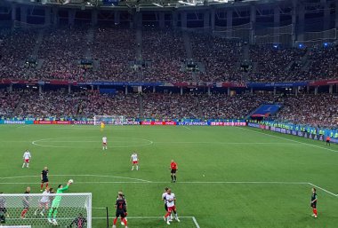 FIFA 2018 maç Hırvatistan-Danimarka stadyumda Nijniy Novgorod, Rusya Federasyonu. 01.07.2018
