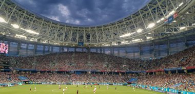 FIFA 2018 maç Hırvatistan-Danimarka stadyumda Nijniy Novgorod, Rusya Federasyonu. 01.07.2018