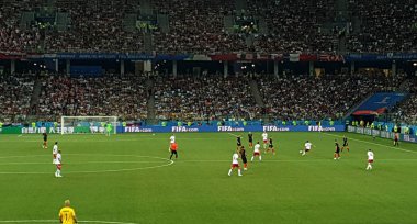 FIFA 2018 maç Hırvatistan-Danimarka stadyumda Nijniy Novgorod, Rusya Federasyonu. 01.07.2018