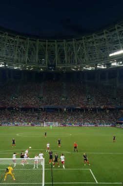 FIFA 2018 maç Hırvatistan-Danimarka stadyumda Nijniy Novgorod, Rusya Federasyonu. 01.07.2018