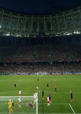 FIFA 2018 maç Hırvatistan-Danimarka stadyumda Nijniy Novgorod, Rusya Federasyonu. 01.07.2018