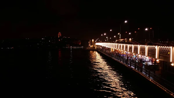 Nuit Vue Sur Ville Istanbul Turquie — Photo