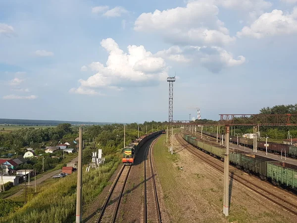 Vista Sobre Estação Ferroviária — Fotografia de Stock