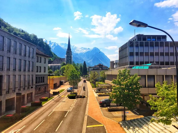 Pohled Město Lichtenštejnsku — Stock fotografie