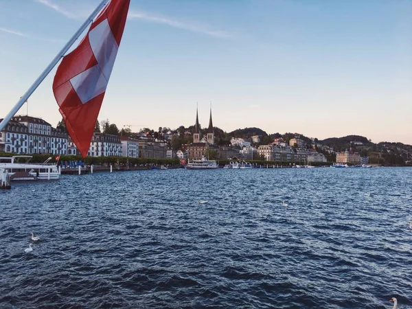 Pohled Město Luzera Švýcarsko — Stock fotografie