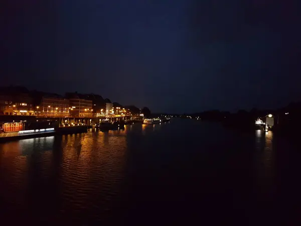 Noite Bremen Vista Cidade — Fotografia de Stock