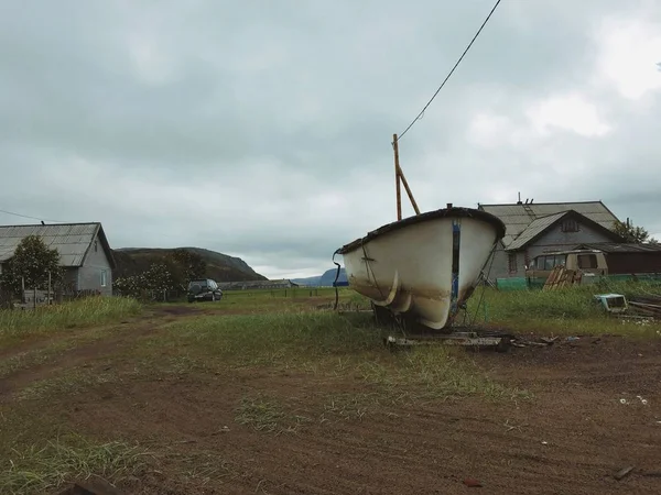 Vieux Village Teriberka Dans Rissian Nord — Photo