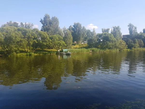 Lake landscape in summer in Russia