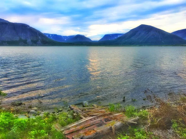 Paisagem Lago Tundra Norte Rússia — Fotografia de Stock