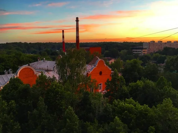 Sonnenuntergang Der Stadt Moskau — Stockfoto