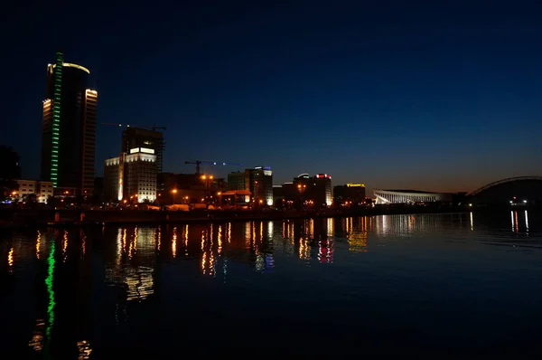 Nacht Minsk Stadtansicht Weißrussland — Stockfoto