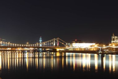 gece şehir manzaralı, Moskova, Rusya