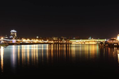 gece şehir manzaralı, Moskova, Rusya