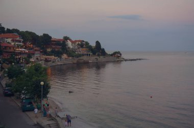 Deniz günbatımı Nessebar, Bulgaristan