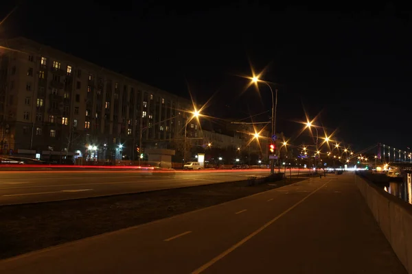 Visão Noturna Cidade Moscou Rússia — Fotografia de Stock