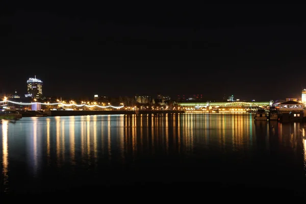 Gece Şehir Manzaralı Moskova Rusya — Stok fotoğraf