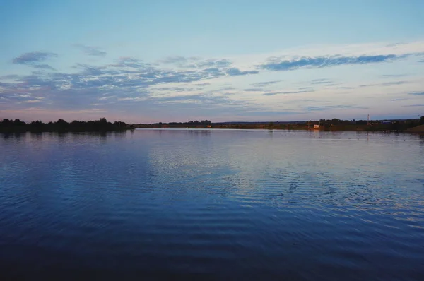 Lake Landschap Zonsondergang — Stockfoto